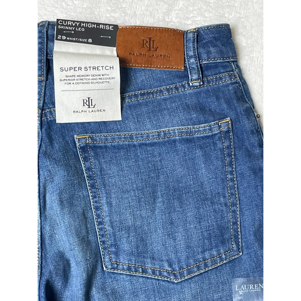 Women's Ralph Lauren High Rise Skinny Jeans Blue Size 8 - Picture 11 of 13